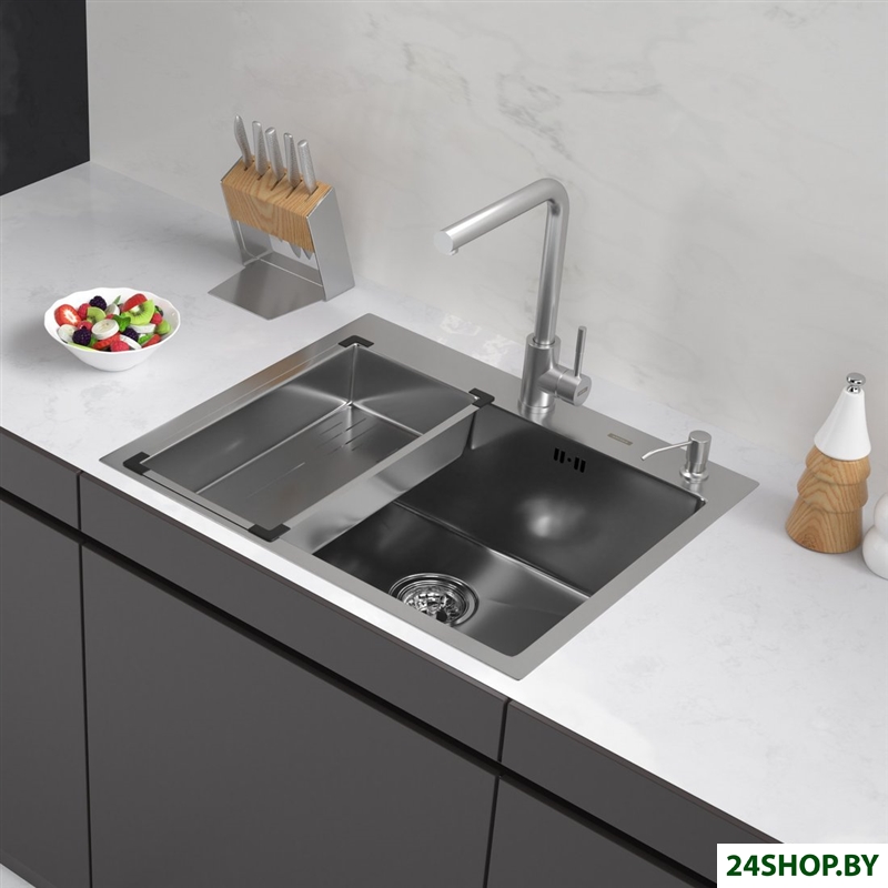 Кухонная мойка ARFEKA Eco AR мойка 600*500, коландер G, дозатор Satin Кухонная мойка ARFEKA Eco AR мойка 600*500, коландер G, дозатор Satin