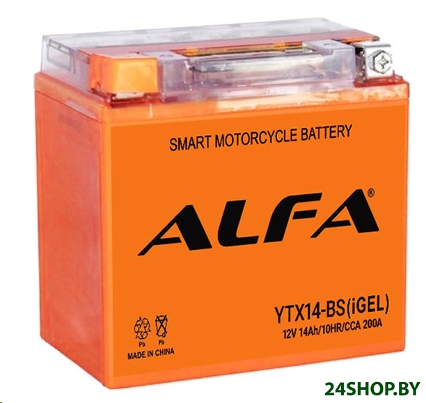 Мотоциклетный аккумулятор ALFA YTX14-BS iGel (14 А·ч) Мотоциклетный аккумулятор ALFA YTX14-BS iGel (14 А·ч)