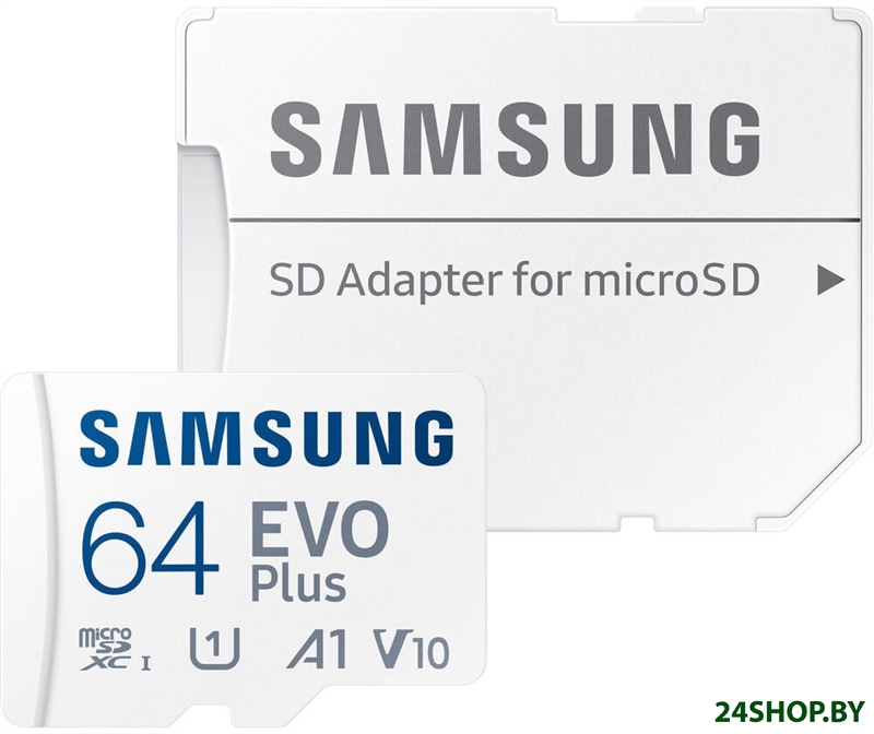 Карта памяти Samsung EVO Plus 2021 microSDXC 64GB (с адаптером) Карта памяти Samsung EVO Plus 2021 microSDXC 64GB (с адаптером)