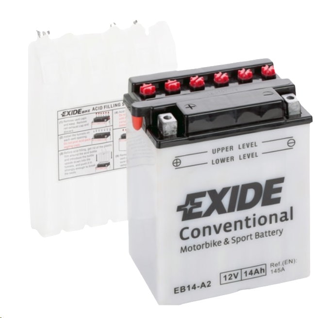 Мотоциклетный аккумулятор Exide EB14-A2 (14 А·ч) Мотоциклетный аккумулятор Exide EB14-A2 (14 А·ч)