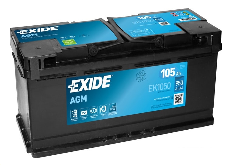 Автомобильный аккумулятор Exide Start-Stop AGM EK1050 (105 А·ч) Автомобильный аккумулятор Exide Start-Stop AGM EK1050 (105 А·ч)