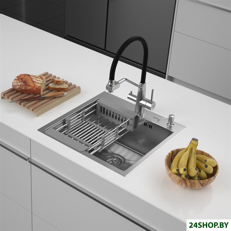 Кухонная мойка ARFEKA ECO AR мойка 500*500, коландер, дозатор SATIN Кухонная мойка ARFEKA ECO AR мойка 500*500, коландер, дозатор SATIN