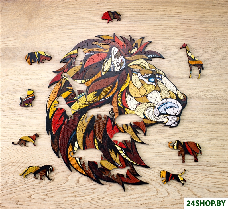 Пазл Eco-Wood-Art Лев в деревянной упаковке Пазл Eco-Wood-Art Лев в деревянной упаковке