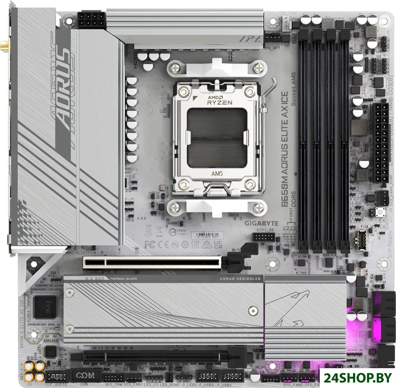 Материнская плата Gigabyte B650M Aorus Elite AX Ice Материнская плата Gigabyte B650M Aorus Elite AX Ice