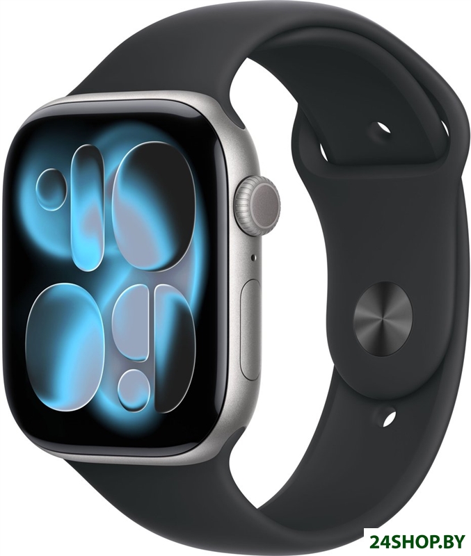 Умные часы Apple Watch Series 11 46 мм (алюминиевый корпус, космический серый/черный, спортивный сил Умные часы Apple Watch Series 11 46 мм (алюминиевый корпус, космический серый/черный, спортивный сил