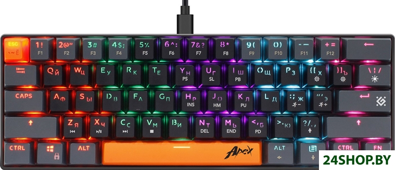 Клавиатура Defender Apex GK-002 (черный/серый) (45003) Клавиатура Defender Apex GK-002 (черный/серый) (45003)