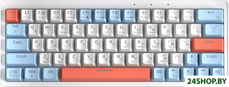 Клавиатура Cyberlynx ZA63 Pro White Blue Orange (TNT Yellow) Клавиатура Cyberlynx ZA63 Pro White Blue Orange (TNT Yellow)