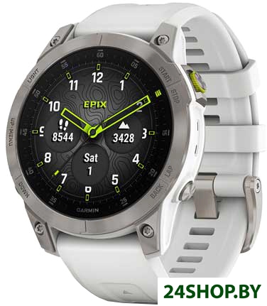 Умные часы Garmin Epix Sapphire Gen 2 (серебристый титан/белый) Умные часы Garmin Epix Sapphire Gen 2 (серебристый титан/белый)