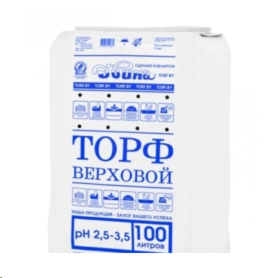 Торф верховой кипированный Двина PH 2.5-3.5 100л Торф верховой кипированный Двина PH 2.5-3.5 100л