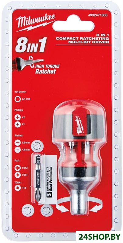 Отвертка с набором Milwaukee 4932471868 Отвертка с набором Milwaukee 4932471868