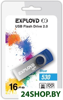 Флеш-память EXPLOYD 530 16GB (синий) (EX016GB530-Bl) Флеш-память EXPLOYD 530 16GB (синий) (EX016GB530-Bl)
