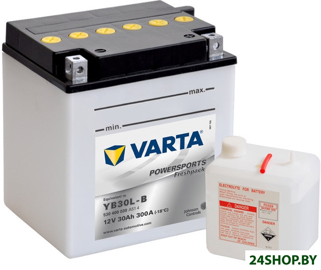 Мотоциклетный аккумулятор Varta Powersports Freshpack YB30L-B 530 400 030 (30 А/ч) Мотоциклетный аккумулятор Varta Powersports Freshpack YB30L-B 530 400 030 (30 А/ч)