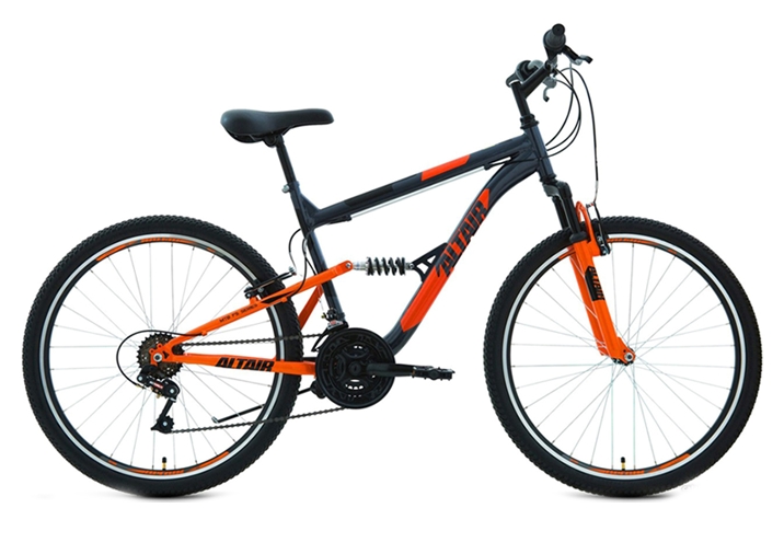 Велосипед Altair MTB FS 26 1.0 р.18 2022 (серый/оранжевый) Велосипед Altair MTB FS 26 1.0 р.18 2022 (серый/оранжевый)