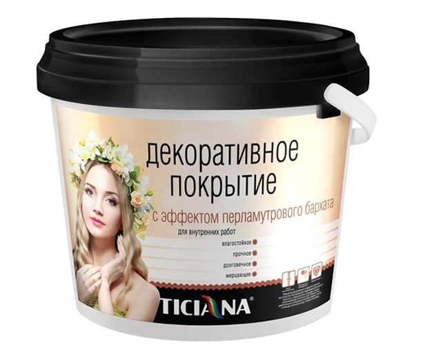 Краска Ticiana с эффектом перламутрового бархата 800 мл (серебристый) Краска Ticiana с эффектом перламутрового бархата 800 мл (серебристый)