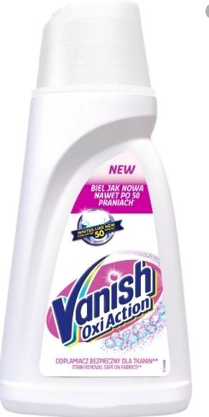 Vanish Oxi Action Пятновыводитель и отбеливатель жидкий Кристальная белизна, 1 л Vanish Oxi Action Пятновыводитель и отбеливатель жидкий Кристальная белизна, 1 л