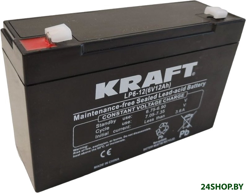 Аккумулятор для ИБП KRAFT LP6-12 (6V/12Ah) Аккумулятор для ИБП KRAFT LP6-12 (6V/12Ah)