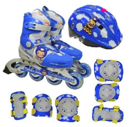 Коньки роликовые Action PW-130E blue set S (32-35) Коньки роликовые Action PW-130E blue set S (32-35)