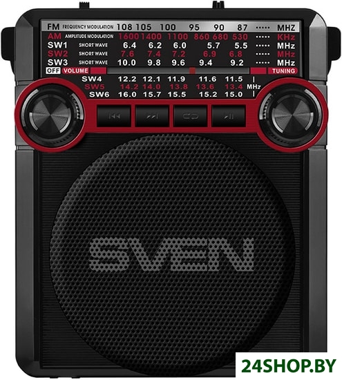 Радиоприемник SVEN SRP-355 (черный/красный) Радиоприемник SVEN SRP-355 (черный/красный)