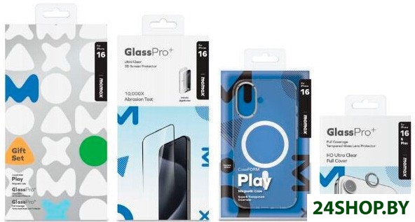 Чехол для телефона Momax Protection Bundle Set для iPhone 16 MXAP24STGS Чехол для телефона Momax Protection Bundle Set для iPhone 16 MXAP24STGS