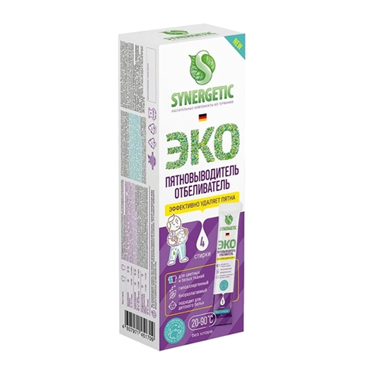 SYNERGETIC Отбеливатель-пятновыводитель с активным кислородом (4 стирки), 100 гр SYNERGETIC Отбеливатель-пятновыводитель с активным кислородом (4 стирки), 100 гр