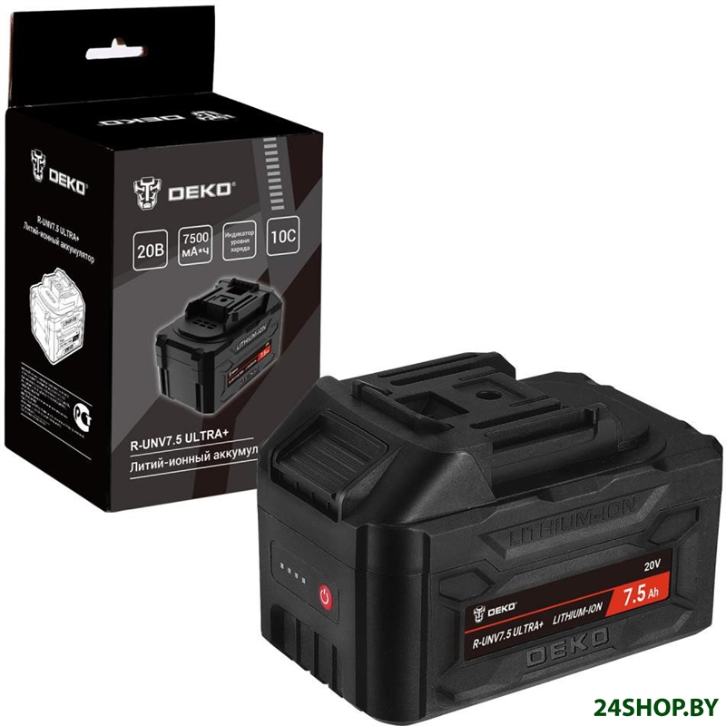 Аккумулятор Deko R-UNV7.5 ULTRA+ 083-1020 (20В/7.5 Ач) Аккумулятор Deko R-UNV7.5 ULTRA+ 083-1020 (20В/7.5 Ач)