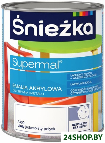 Эмаль Sniezka Supermal Акриловая эмаль 0.8 л (A400) Эмаль Sniezka Supermal Акриловая эмаль 0.8 л (A400)