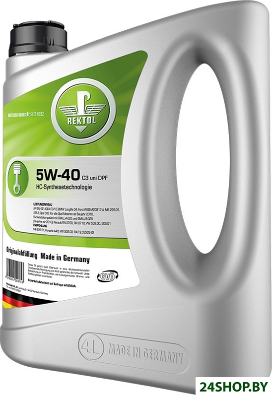 Моторное масло Rektol 5W-40 C3 uni DPF 4л Моторное масло Rektol 5W-40 C3 uni DPF 4л
