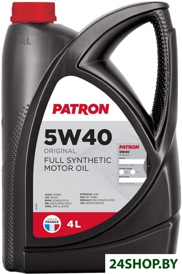 Моторное масло Patron 5W-40 4л Моторное масло Patron 5W-40 4л