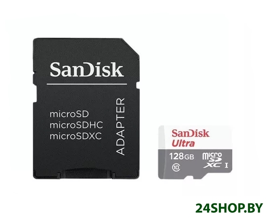 Карта памяти SanDisk Ultra SDSQUNS-128G-GN6TA microSDHC 128GB (с адаптером) Карта памяти SanDisk Ultra SDSQUNS-128G-GN6TA microSDHC 128GB (с адаптером)