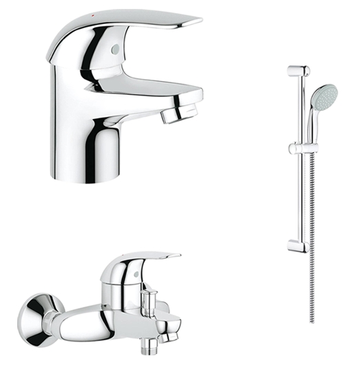 Комплект смесителей Grohe Eueroeco 124428 Комплект смесителей Grohe Eueroeco 124428