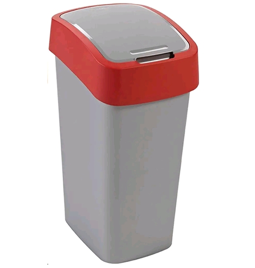Мусорное ведро Curver Flip Bin 10 л (серебристый/красный) (02170-547-00/190170) Мусорное ведро Curver Flip Bin 10 л (серебристый/красный) (02170-547-00/190170)