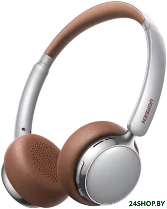 Наушники Ugreen Studio Plus HP207 (серебристый/коричневый) Наушники Ugreen Studio Plus HP207 (серебристый/коричневый)