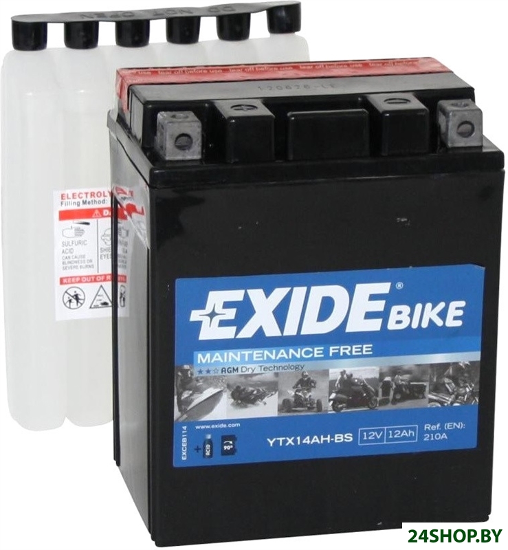 Мотоциклетный аккумулятор Exide ETX14AH-BS (12 А·ч) Мотоциклетный аккумулятор Exide ETX14AH-BS (12 А·ч)