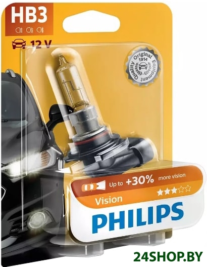 Галогенная лампа Philips HB3 Vision 1шт (блистер) Галогенная лампа Philips HB3 Vision 1шт (блистер)