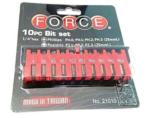 Набор бит Force 21010 (10 предметов) Набор бит Force 21010 (10 предметов)