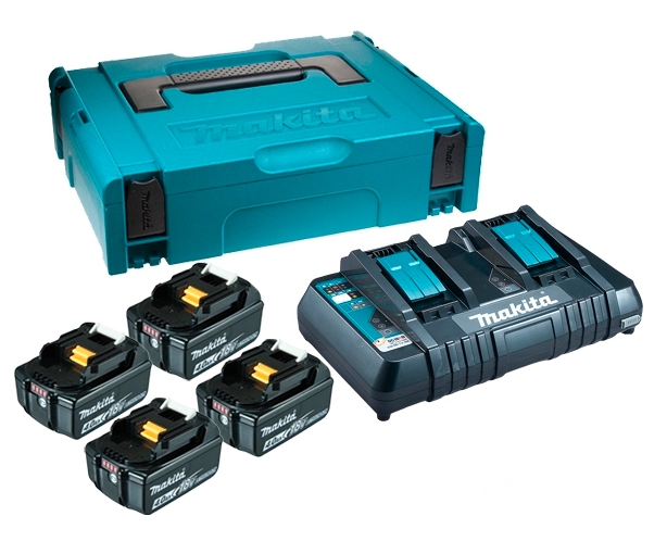 Аккумулятор с зарядным устройством Makita BL1860B + DC18RD (18В/6.0 а*ч + 18В) Аккумулятор с зарядным устройством Makita BL1860B + DC18RD (18В/6.0 а*ч + 18В)