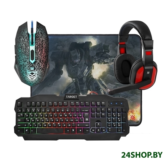 Клавиатура + мышь с ковриком + наушники Defender Target MKP-350 (52350) Клавиатура + мышь с ковриком + наушники Defender Target MKP-350 (52350)