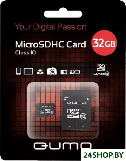 Карта памяти QUMO microSDHC QM32GMICSDHC10U3 32GB (с адаптером) Карта памяти QUMO microSDHC QM32GMICSDHC10U3 32GB (с адаптером)