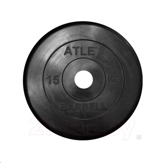 Диск для штанги MB Barbell Atlet 15кг (черный) Диск для штанги MB Barbell Atlet 15кг (черный)