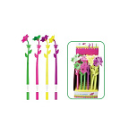 Картинка Ручка шариковая FANCY FLOWER, синие чернила, 0.7мм, цвета в ассорти, в дисплее