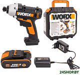 Картинка Ударный винтоверт Worx WX290.1 (с 2-мя АКБ, кейс)