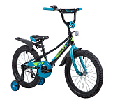 Картинка Детский велосипед Novatrack Valiant 18 2019 183VALIANT.BK9 (черный/голубой)