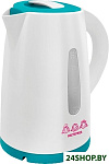 Картинка Электрочайник МАСТЕРИЦА ЕК-1701M (белый/бирюзовый)