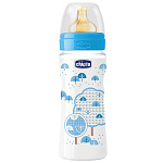 Картинка Бутылочка для кормления Chicco Well-Being Boy 330 мл (4м+) (с латексной соской)