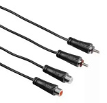 Картинка Кабель Hama 2хRCA (f)/2хRCA (m) (1.5 м) (черный) (00122276)