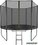 Картинка Батут GetActive Jump 8ft - 252 см с лестницей, внешней сеткой (черный)