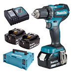 Картинка Дрель-шуруповерт Makita DDF485RF3J (с 3-мя АКБ, кейс)
