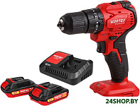 Ударная дрель-шуруповерт Wortex BD 2030-1 DLi 1333424 (с 2-мя АКБ)