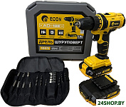 Картинка Дрель-шуруповерт Edon AD-18E (с 2-мя АКБ, кейс, набор оснастки)