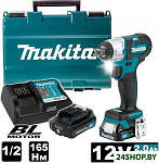 Картинка Ударный гайковерт Makita TW161DWAE (с 2-мя АКБ, кейс)
